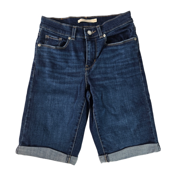 Levi's Dark Blue Denim Shorts Size 24 - Picture 1 of 6